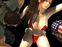 DOA5LR Bass to Bayman ryona tag move on mai in Bikini リョナ