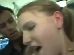 Blonde Cheergirl groped and used on a bus