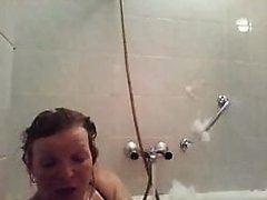 sexy one arm lady shower with bad legs