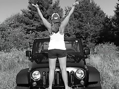 Posing with the Jeep