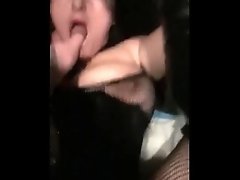 Cheating girlfriend cums on strangers cock