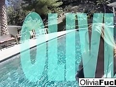 Horny Olivia Austin plays with her pussy underwater