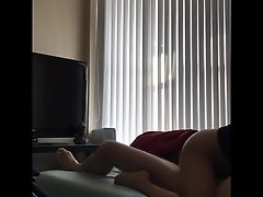 Big tits Korean records herself climaxing hard riding dick