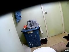 hidden cam catches in law before shower