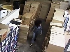 Hot ebony Fucked in warehouse