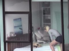 My most gracious neighbor lets her boyfriend jerk off on her tight body