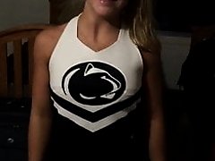 Blonde Penn State cheerleader looking good in her uniform