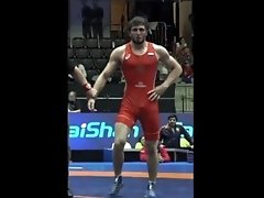 Wrestler's hot bulge in public