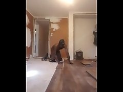 Empty house working naked