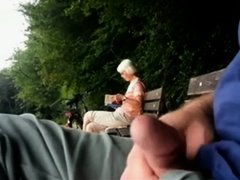 Teaser - Public ejaculation for Granny in the park