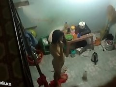 Sneaking motel room of Vietnam student girl