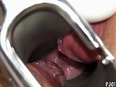 Violeta's orgasms with a speculum in her vagina