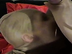 pantyhose mask girl sucks cock for sticky facial cum blast