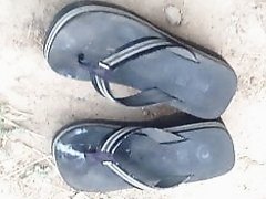 ( vid 3 )wearing cumed sandals
