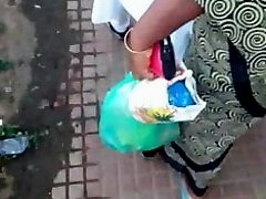 Tamil young  girl hot  view in bus stop (part 5)