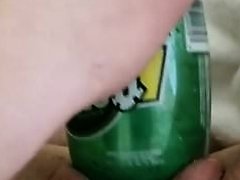 Fucking my pussy with a perrier bottle