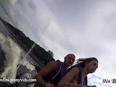 Public anal ride on the jet ski in the city centre. Mia Bandini